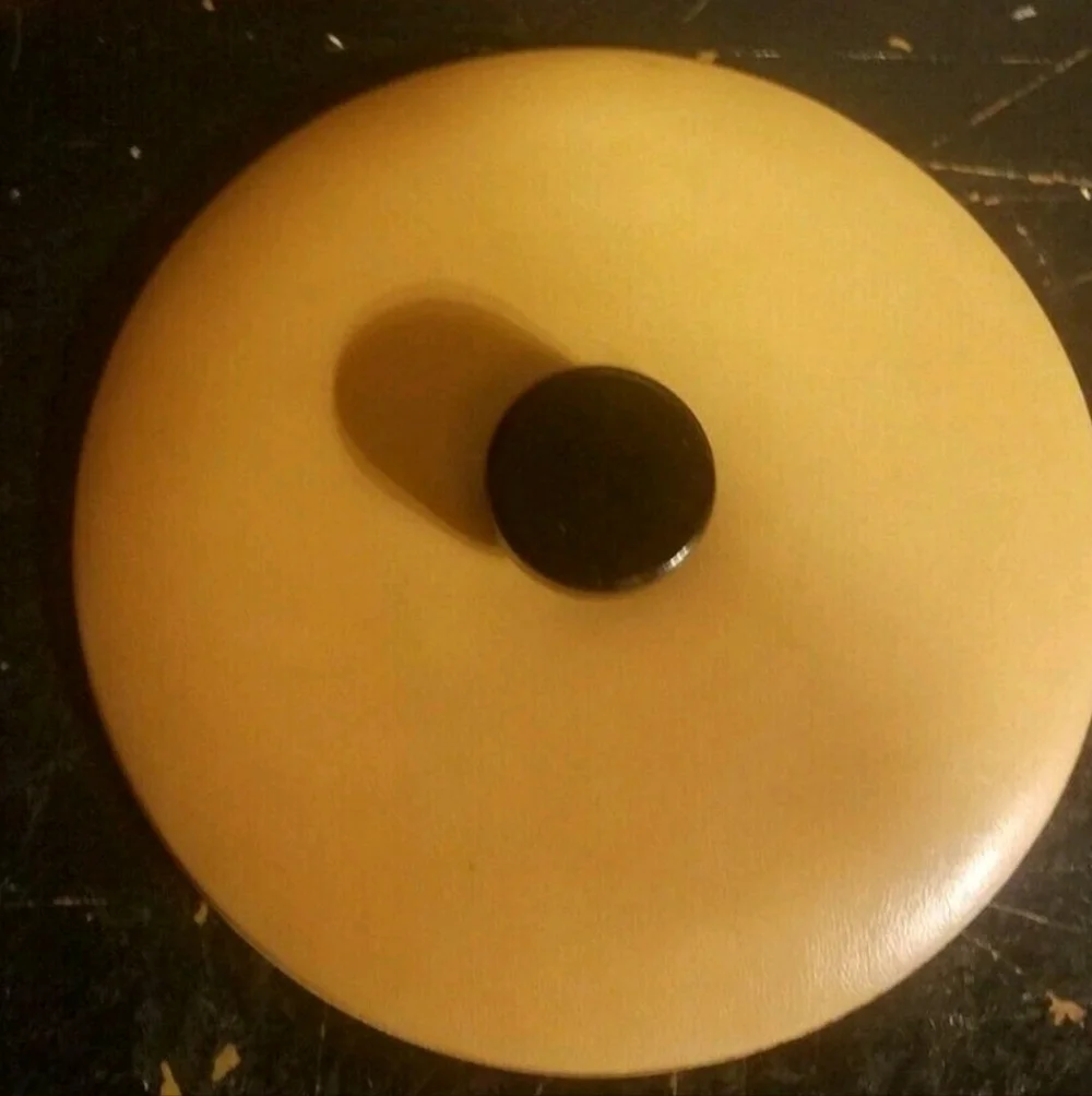 Vintage 1970s Tan and Black Ice Bucket 7 Inches Tall Vinyl Some Scratches